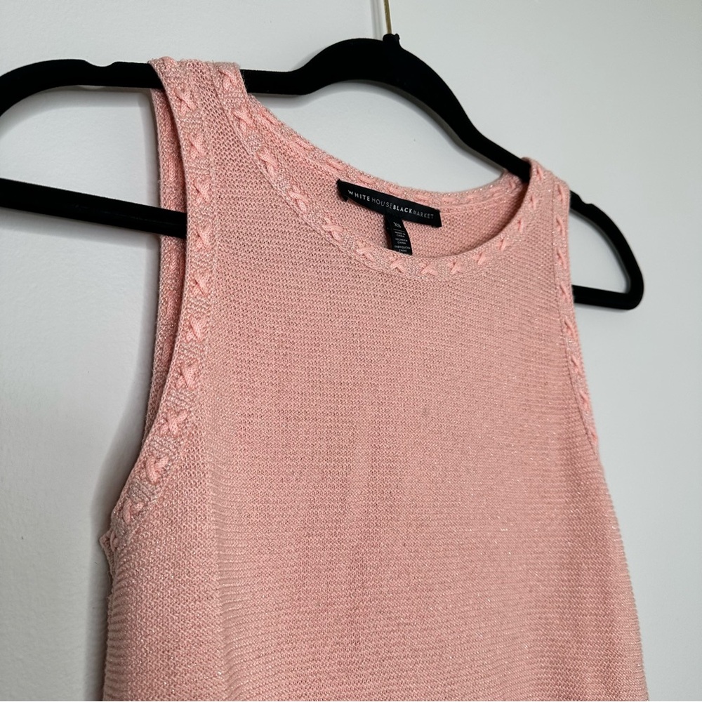 NEW White House Black Market Sweater Tank Tunic in Peach Smoothie Pink - Picture 3 of 8